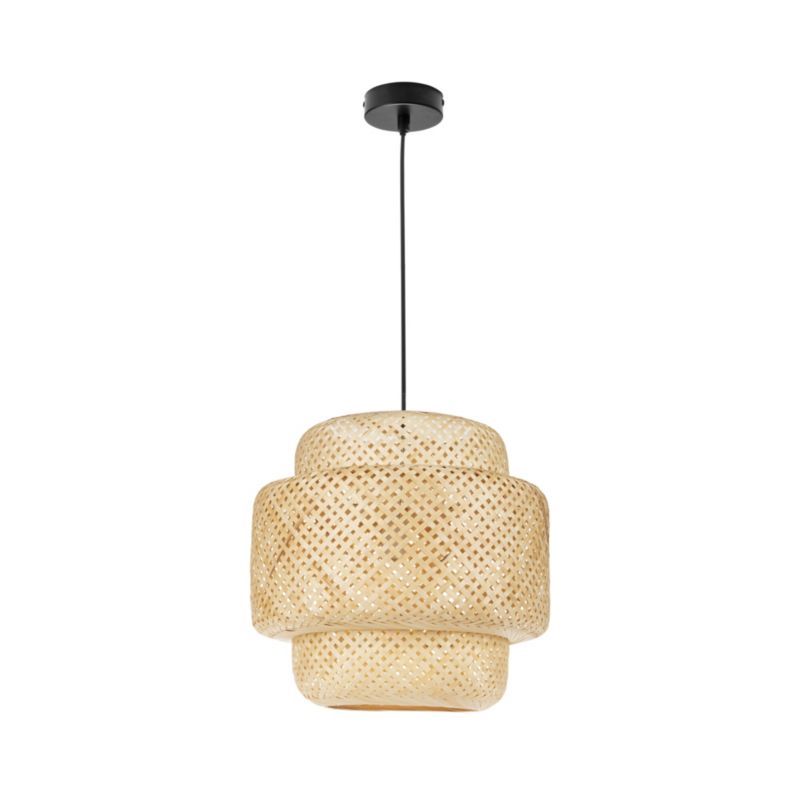 Lampa wisząca LL GUITS S E27 66838 LightLogic sufitowa boho bambus pleciona 1 szt.