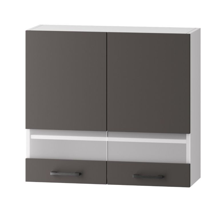 Szafka kuchenna przeszklona 80 Stolkar CLARA WS80 SP szary grafit 1 szt