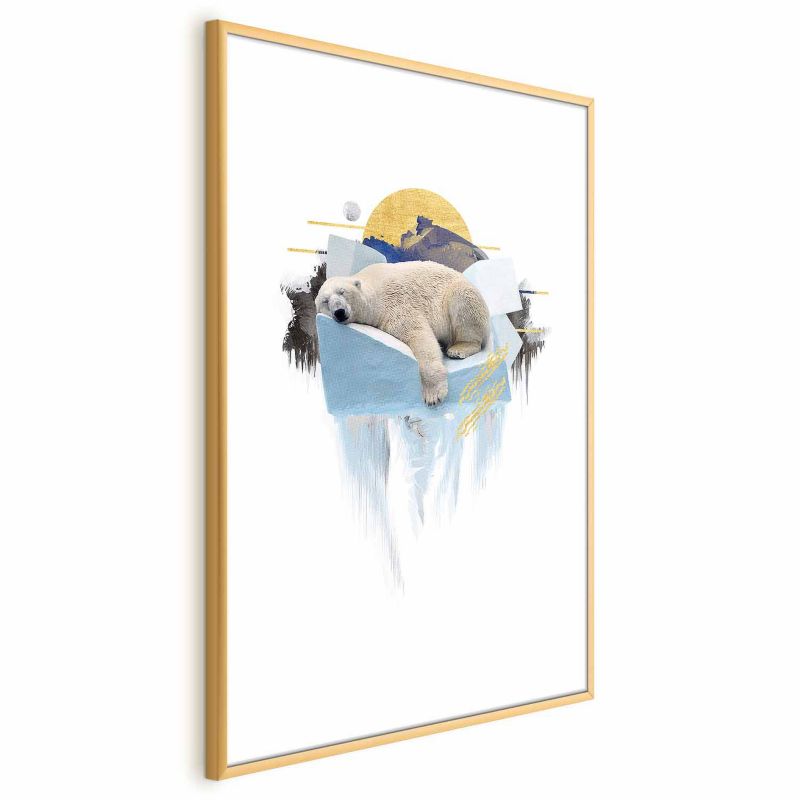 Plakat Artgeist Niedźwiedź polarny 60x90 cm z ramą złotą 1 szt