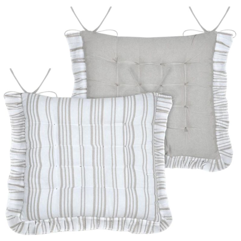 Poduszka na krzesło JOSEPHINE Stof szary z falbanką 38x38 cm 1 szt.