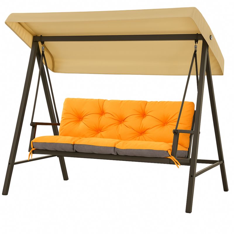 Poduszka Ogrodowa na Huśtawkę 3-os, Setgarden, 180x60x50cm, Pomarańczowa Poduszka na ławkę z troczkami,Svinge 1szt