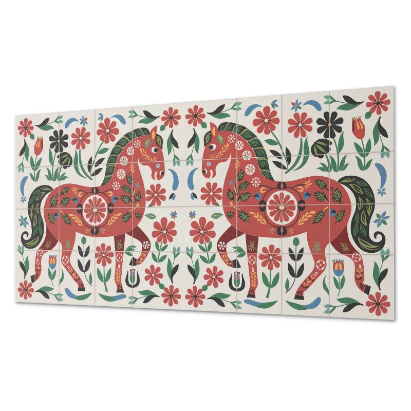 Panel Winylowy ArtPrintCave 120x60 cm Wzór konia w kwiatach 1 szt.