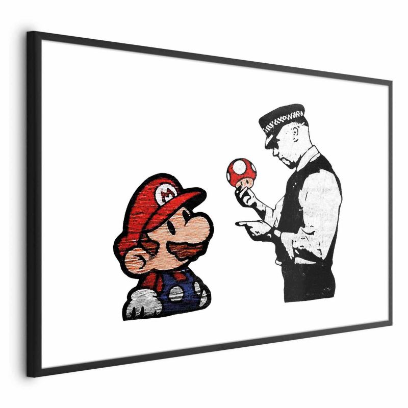 Plakat Artgeist Banksy: Grzybiarz 60x40 cm z ramą czarną 1 szt