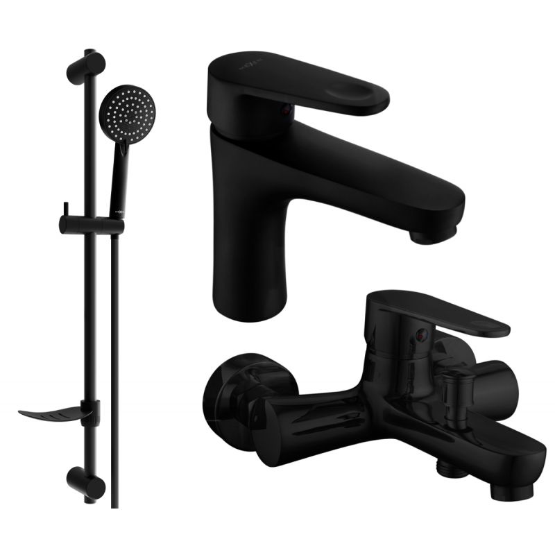 Zestaw wannowy Mexen Kama czarny 72503DF75-70 1 szt.