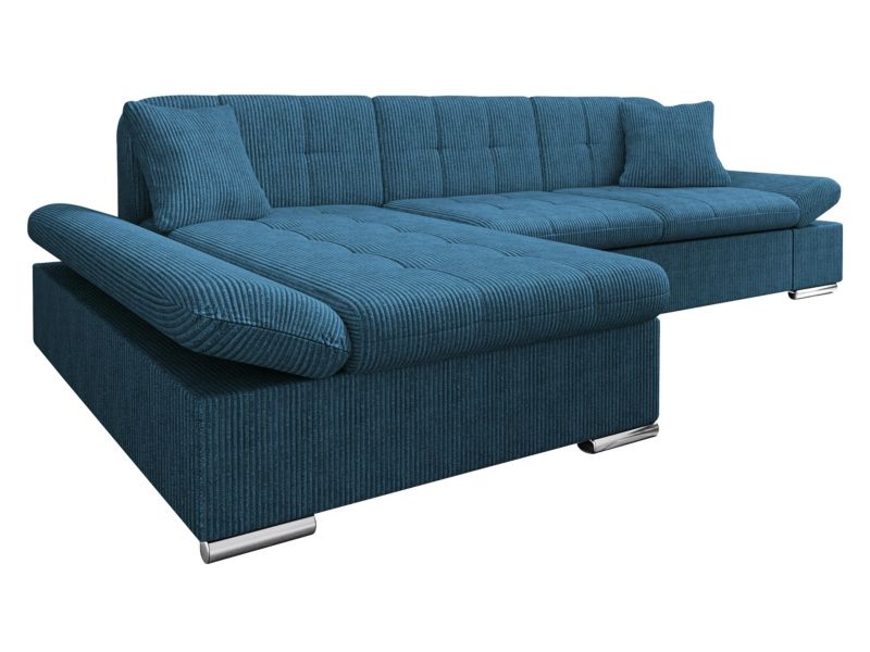 Narożnik z funkcją spania MIRJAN 24 Malwi Sztruks lewy kobaltowy 1 szt.