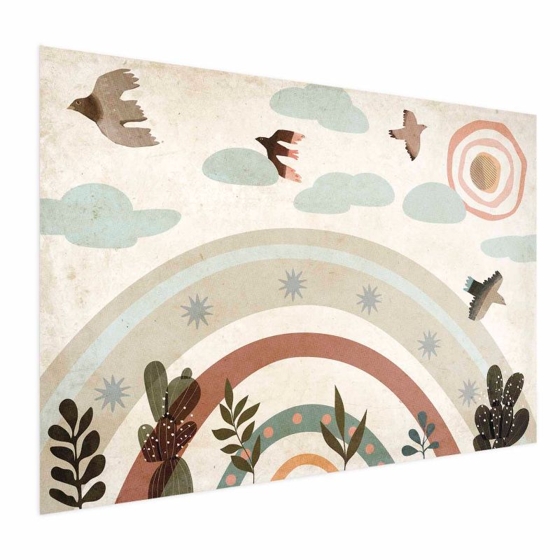 Plakat Artgeist Tęcza i ptaki 60x40 cm bez ramy 1 szt