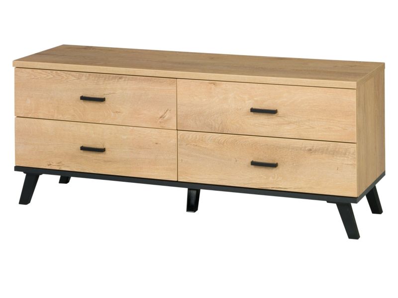 Szafka RTV MIRJAN 24 John 7 dąb lefkas / czarny 1 szt.