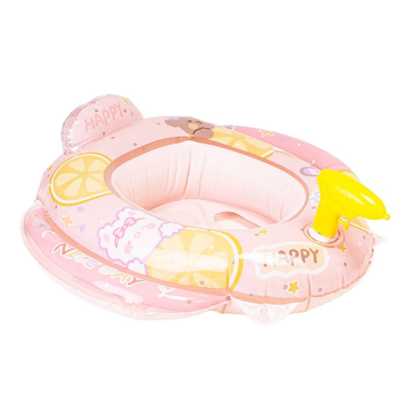 Materac dmuchany Be-active.pl pontonik do pływania siedzisko z pistoletem różowy 1szt