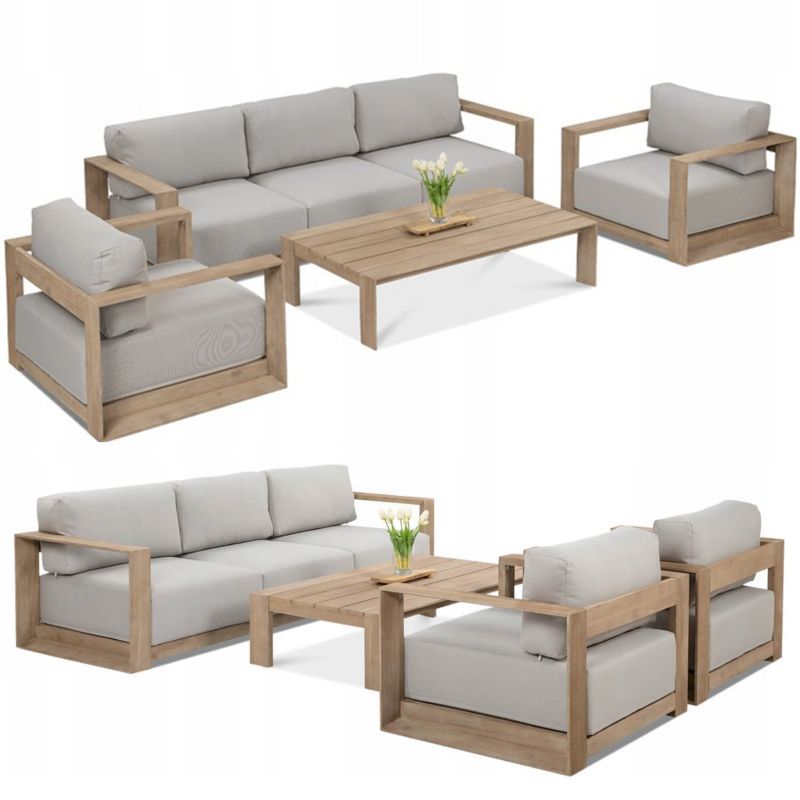 Zestaw Mebli Ogrodowych Wypoczynkowych ROYAL Drewno Stolik Fotel PREMIUM 1 szt