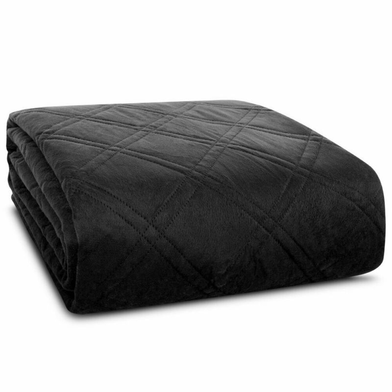 Narzuta LUIZ/8 Eurofirany 220x240 cm czarna dekoracyjna na łóżko 1 szt.