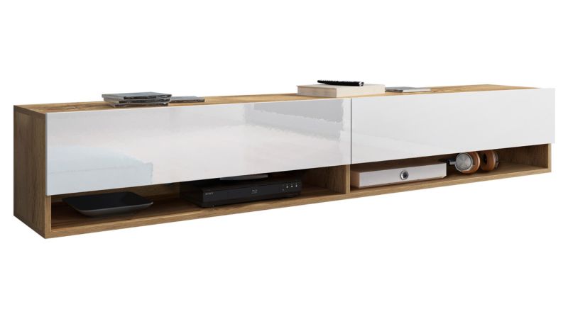 Szafka RTV MIRJAN 24 A180 wotan + biały połysk 1 szt.