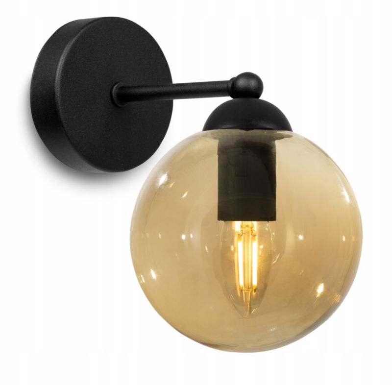 Lampa ścienna kinkiet Light Home LH Paris 1x E27 60W czarny/miodowy 1szt.