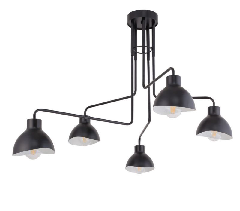 Lampa sufitowa wisząca Sigma Lighting Holi 1123 czarno-biała minimalistyczna 5xE27 x 1 szt.