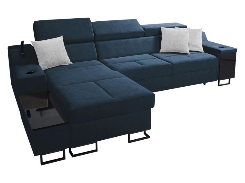 Narożnik z barkiem MIRJAN 24 Alicante I Maxi lewy szafirowy + platynowy 1 szt.