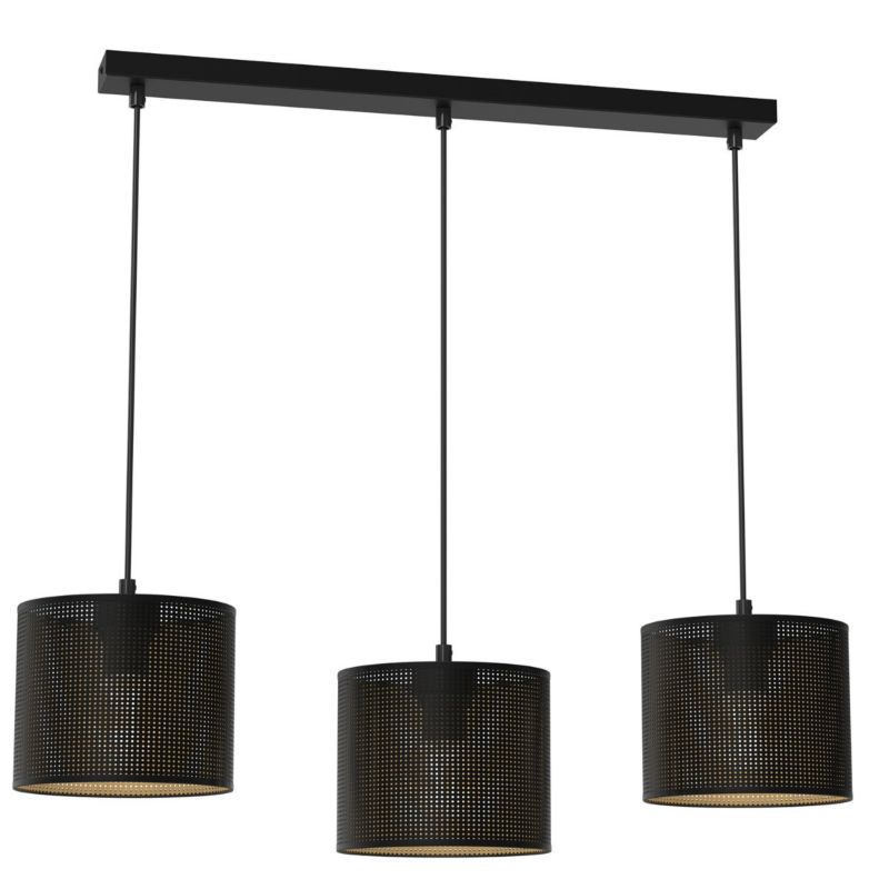 Lampa wisząca Luminex Loft Shade czarny matowa-złota wym: 110 x 75 x 18 cm 3xE27 x 15W 1 szt.