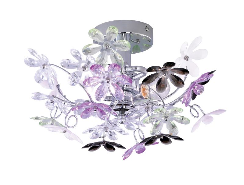 Lampa sufitowa wisząca RL Flower 4760 chromowana wielokolorowy nowoczesna 2xE14 x 1 szt.