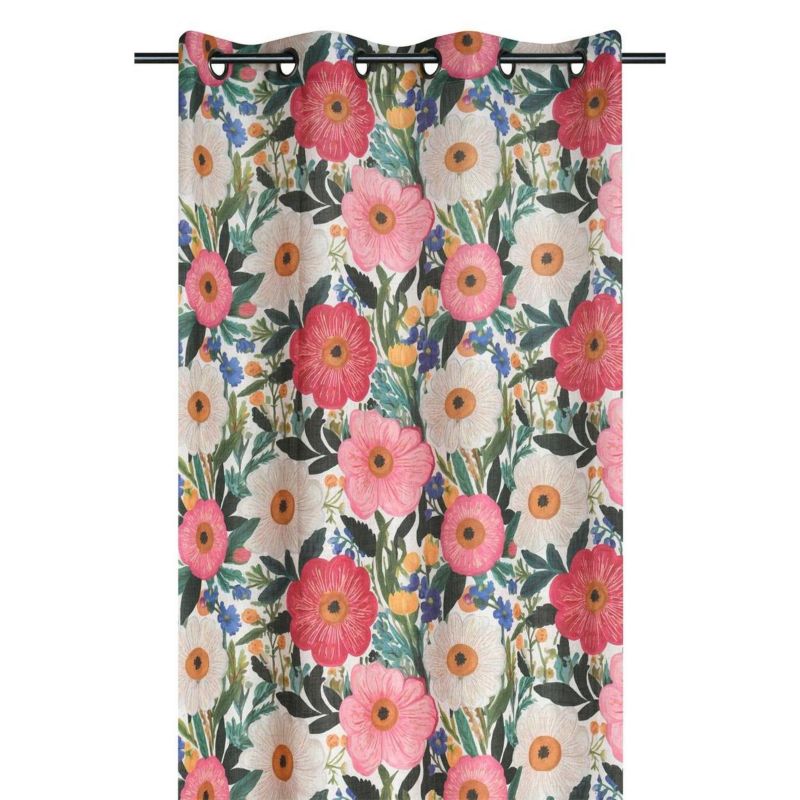 Zasłona Betty STOF 135x260 cm przelotki Kolorowe Kwiaty 1 szt.