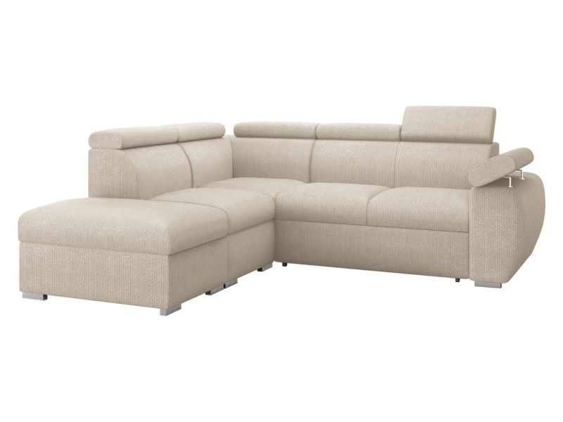 Narożnik z funkcją spania MIRJAN 24 Boston lewy R+1P(65)+2R jasny beż 1 szt.