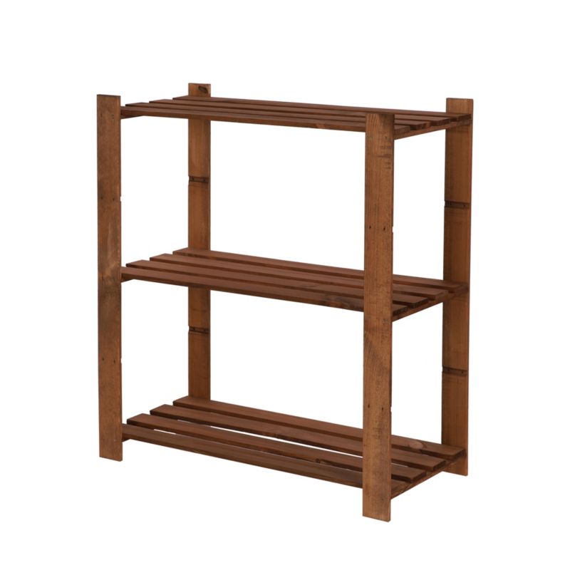 Regał drewniany sosnowy MODO24 impregnacja brązowa trwały eko do książek i zabawek 1 szt.