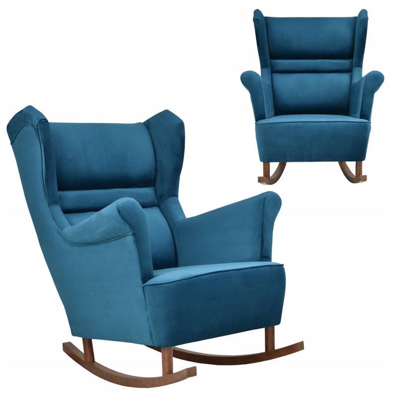 Fotel uszak do salonu bujany Family Meble Zoja niebieski 1szt