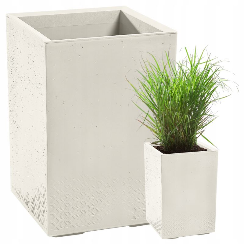 Doniczka Lamela KARO donica kwietnik 40x40x60cm imitacja betonu kremowa1 szt.