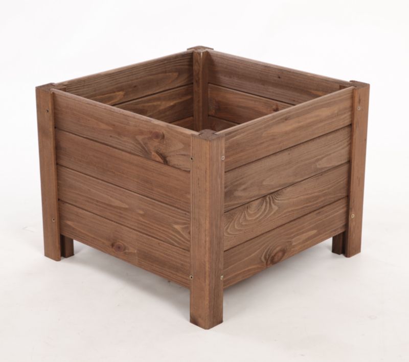 Donica drewniana MODO24 na nogach 31x40x40 cm impregnacja brązowa 1 szt.