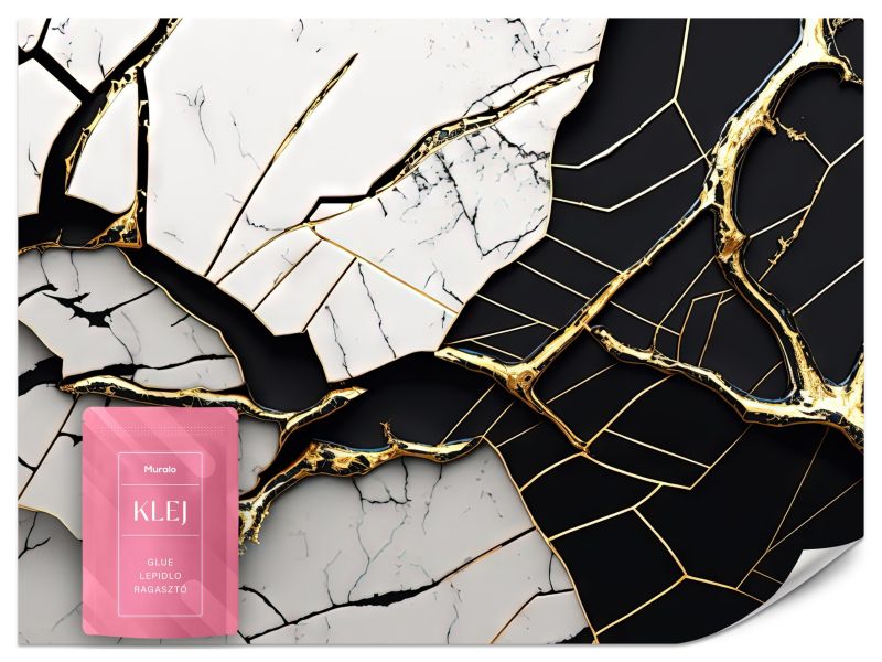 Fototapeta Muralo Czarno-biały Abstrakcyjny Marmur 250x175 cm 1szt.