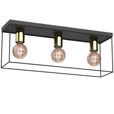 Lampa sufitowa wisząca Luminex Homen 1117 czarny mat-złoty połysk nowoczesna 3xE27 x 15W 1 szt.