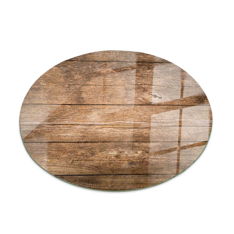 Blat Do Stołu ArtPrintCave fi90 cm Struktura drewnianych desek Stół Jadalniany Kuchnia Nowoczesny Design 1 szt.