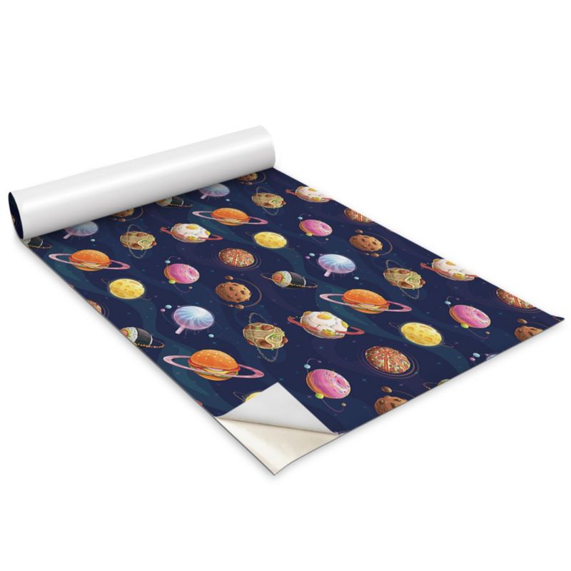 Okleina Meblowa Do Sypialni I Garderoby Wallfluent 100x50 cm Rysunkowe planety Okleina Na Biurko I Regał 1 rol.