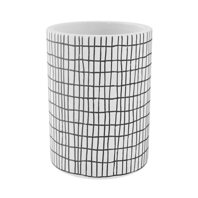 Kubek łazienkowy GoodHome Blenny biało-czarny