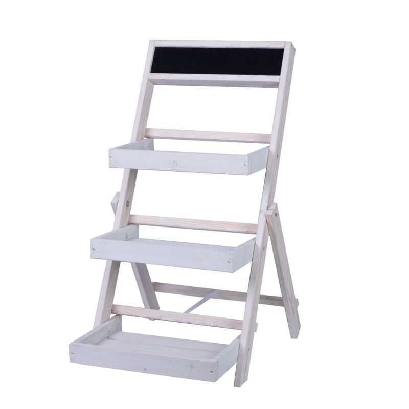 Kwietnik drewniany MODO24 stojący tablica 70 x 39 cm biały 1 szt.