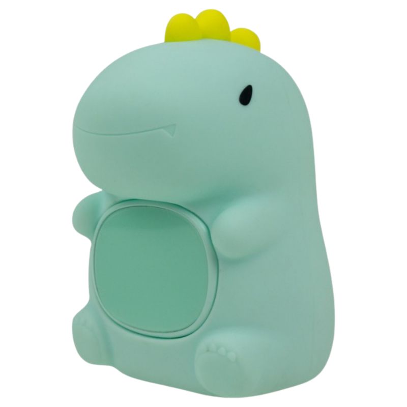 Lampka nocna LED RGB Dino z budzikiem Marys niebieska dla dzieci 3000K 1.5W bezprzewodowa USB-C 134x92x138 mm
