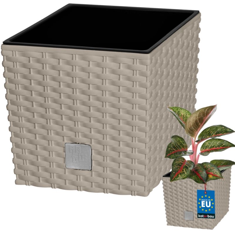 Doniczka ogrodowa KOTARBAU rattan z wkładem mocca 20x20 cm 1 szt.