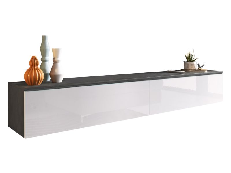 Szafka RTV MIRJAN 24 D180 matera/biały połysk 1 szt.