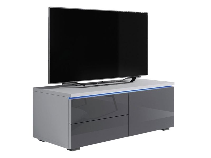 Szafka RTV MIRJAN 24 XI Prawa biały + szary połysk 1 szt.