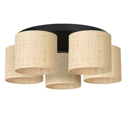 Lampa sufitowa wisząca Luminex Rattan kremowo-czarny mat wym: 18 x 58 x 58 cm 5xE27 x 15W 1 szt.