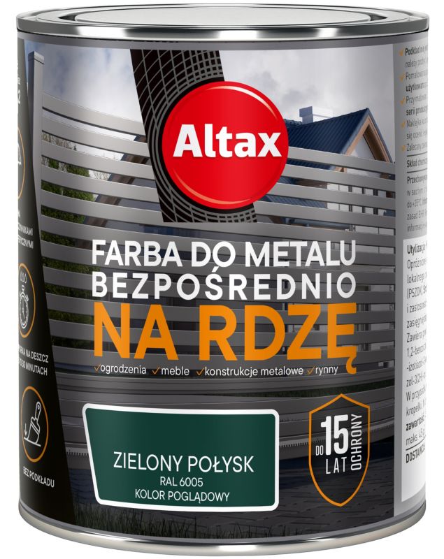 Farba antykorozyjna Altax zielony połysk 0,75 l