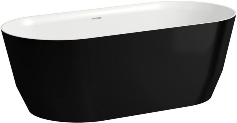 Wanna wolnostojąca Laufen Pro 165x75 cm owalna czarna/biała kompozyt mineralny 1 szt.