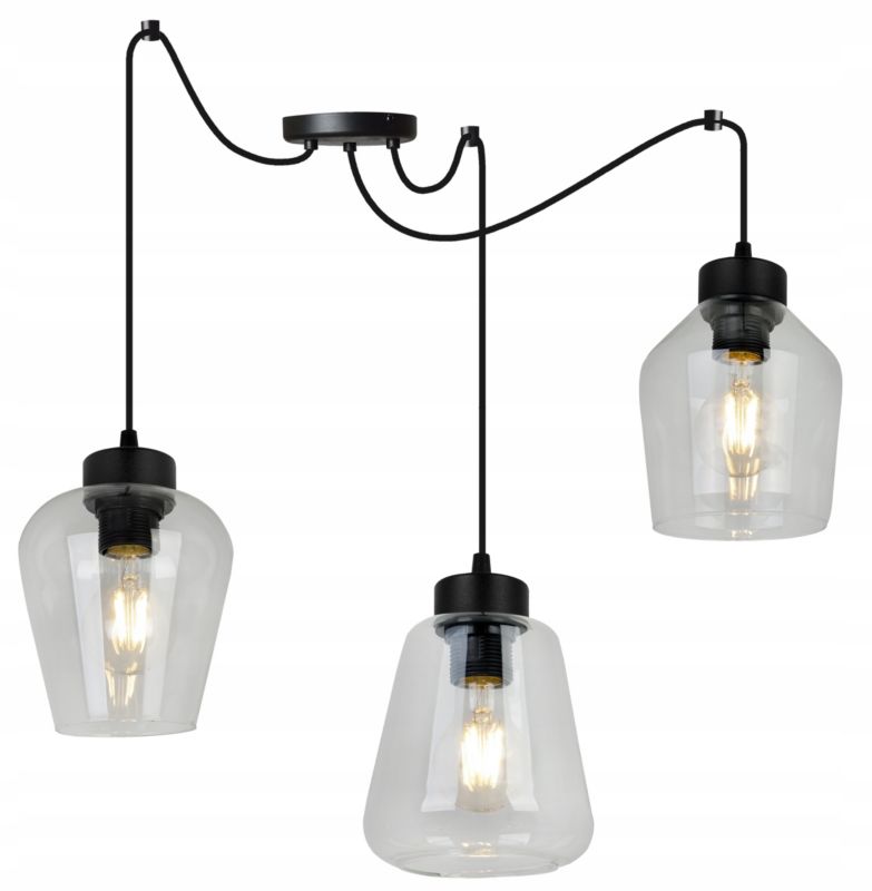 Lampa sufitowa wisząca Light Home LH Rijeka Spider 3x E27 60W bezbarwny 1szt