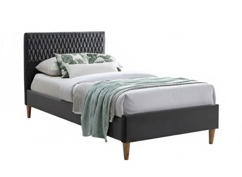 Łóżko Signal tapicerowane AZURRO VELVET 90x200 szare 1 szt