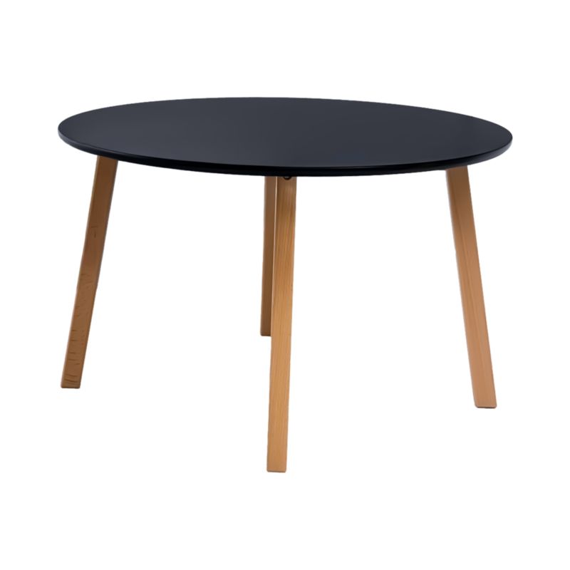 Okrągły Stolik Kawowy 80x50 cm do Salonu POSNORD - Stół Pomocniczy MDF Nogi Bukowe - Skandynawski Stolik na Kawę 1szt.