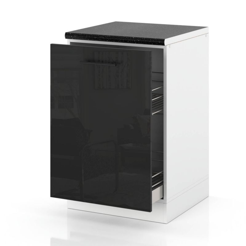 Szafka Kuchenna Hurtownia-Mebli Stojąca Cargo D50 CARGO sPremium 50cm Biały Mat Czarny Połysk 50x52x85 cm 1szt.