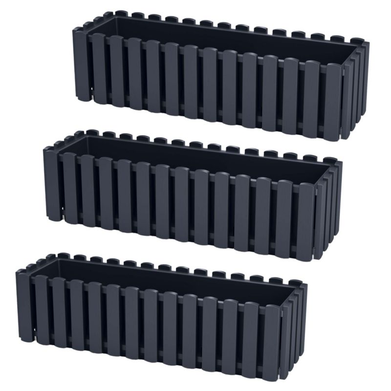 Skrzynka Balkonowa EDANTI Donica Ogrodowa Na Taras Balkon 58 cm 3 szt.