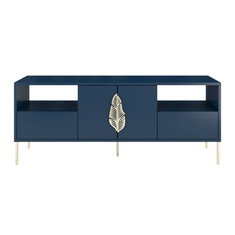 Granatowa komoda RTV Skandica MERLIN ze złotymi dodatkami 1 szt.