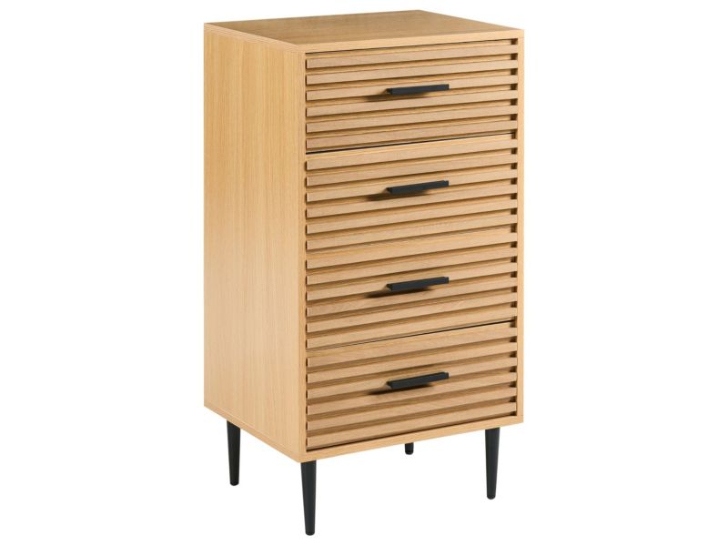 Komoda 4 szuflady Keith Jasnobrązowy 1 szt.