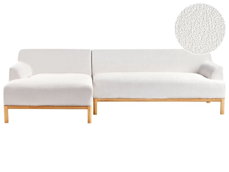 Narożnik Sosjo Boucle Złamana biel dla 3 osób Prawostronny 1 szt.