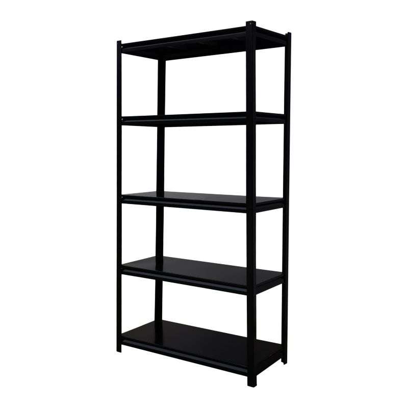 Regał metalowy 180 x 90 x 40 cm 5 półek stalowych 200 kg czarny
