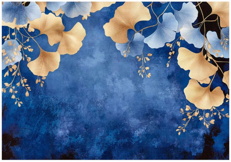 Fototapeta WALLARENA Do Sypialni Salonu Winylowa Liście Abstrakcja Wiszące Niebieski 416x254 cm 16436WVZXXXL 1 szt.