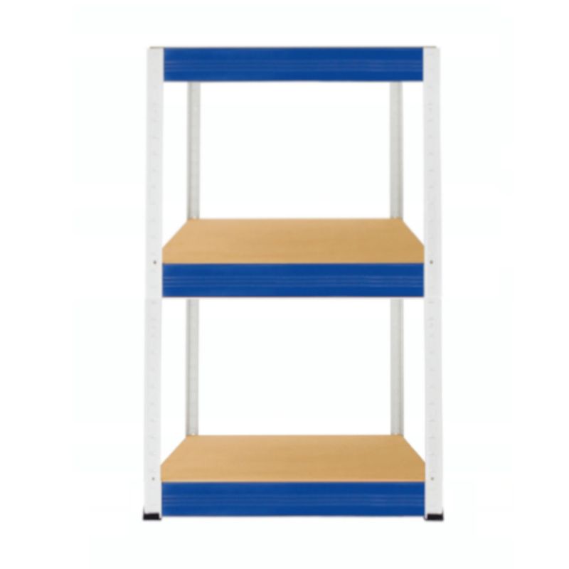 Regał magazynowy garażowy metalowy MODO24 biało-niebieski helios 106x30x30cm 3 półki po 175 kg 1 szt.